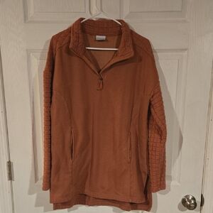 Rust Orange Quarter-Zip Pullover